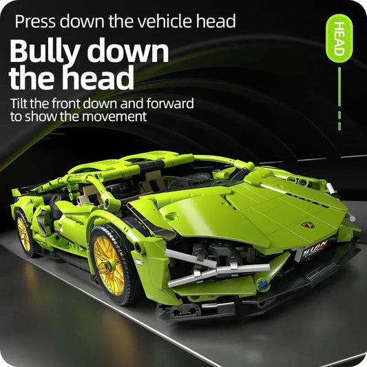 1:14 Green Bull Supercar Building Set – 1280pcs
