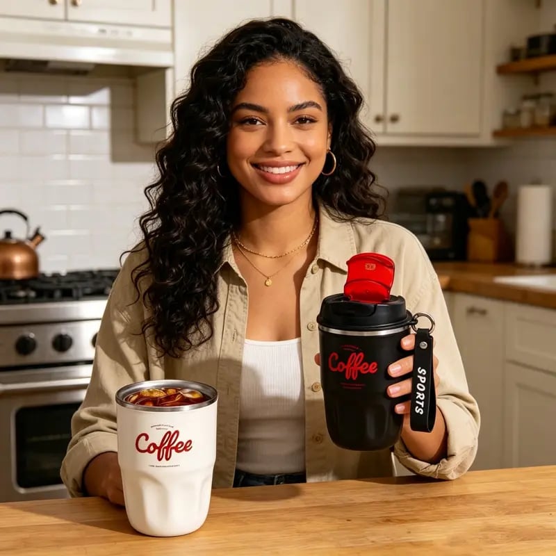 Stainless Steel Insulated Coffee Mug with Lid
