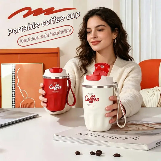 Stainless Steel Insulated Coffee Mug with Lid