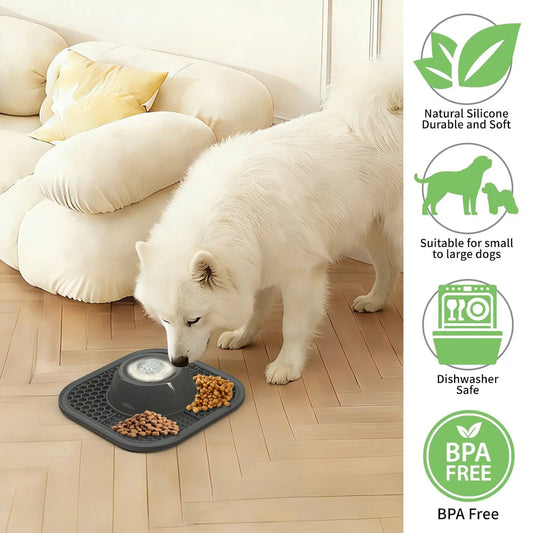 Anti-Slip Slow Feeder Lick Bowl with Built-in Ball